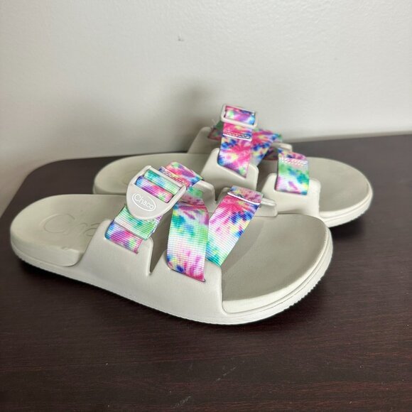 Chaco Chillos Slide Sandal Size 8 Women Light Tie Dye Vegan Adjustable Flip Flop - Picture 1 of 10